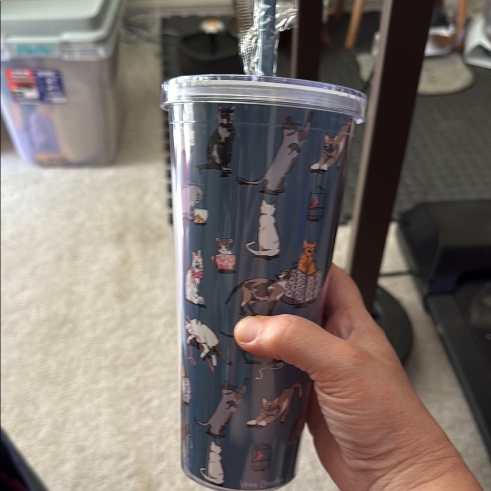 Vera Bradley Blue Musical Instrument Tumbler